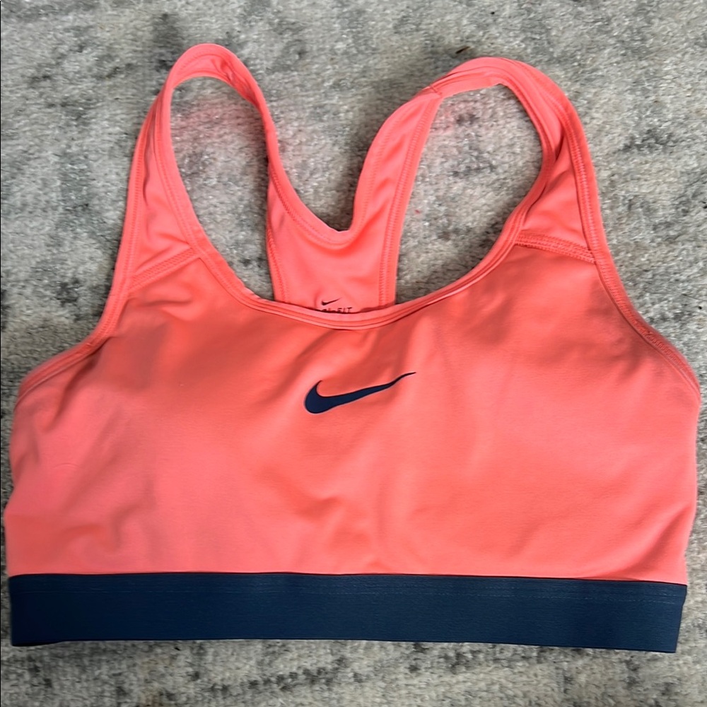Nike Pink and Blue Racerback Sports Bra